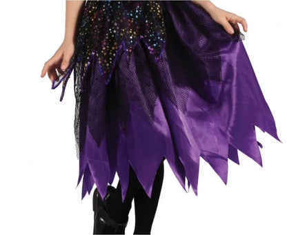 Strój fioletowa czarownica dla dzieci 110–140 cm (4–10 lat) – sukienka i opaska - Costumes