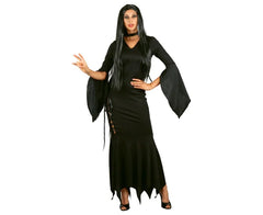 Strój Gotyckiej Matki dla dorosłych M – Morticia Addams sukienka z chokerem - Costumes