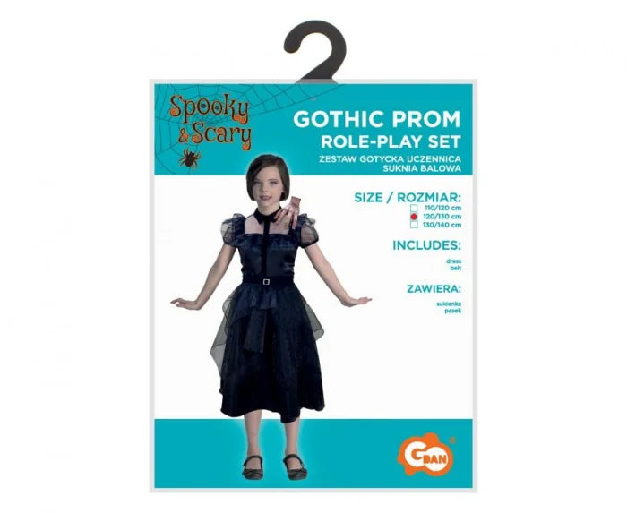 Strój Gotyckiej Uczennicy dla dzieci – suknia balowa Wednesday Addams - Costumes