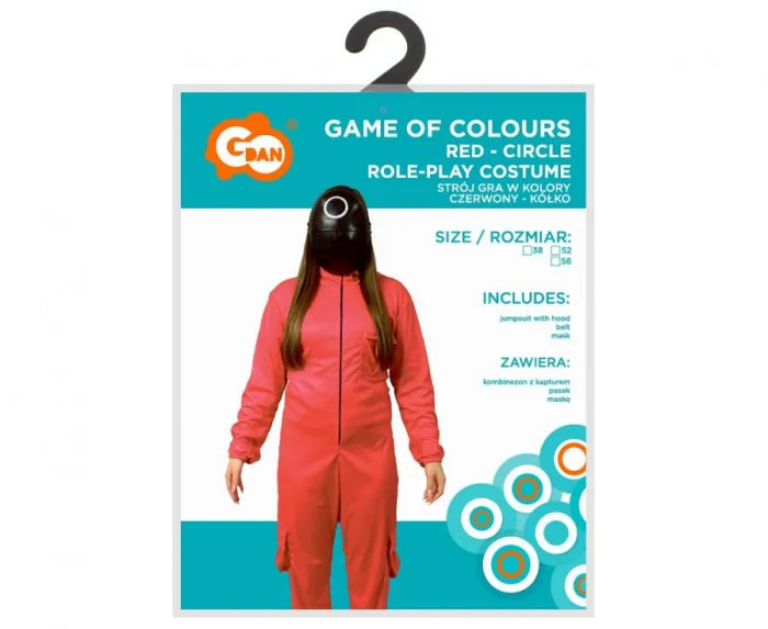Strój Gra w Kolory – Czerwony Kółko Rozmiar 38 Squid game
