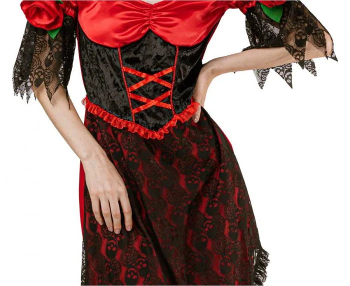 Strój Hiszpanka dla dorosłych S–M – sukienka i nakrycie głowy - Costumes
