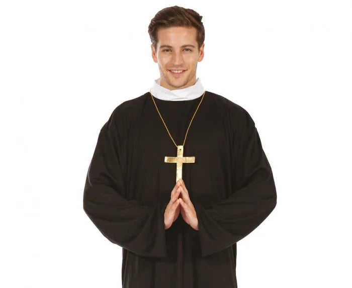 Strój Ksiądz – sutanna z kołnierzem – czarny rozmiar uniwersalny - Costumes