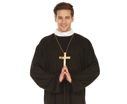 Strój Ksiądz – sutanna z kołnierzem – czarny rozmiar uniwersalny - Costumes