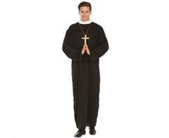 Strój Ksiądz – sutanna z kołnierzem – czarny rozmiar uniwersalny - Costumes