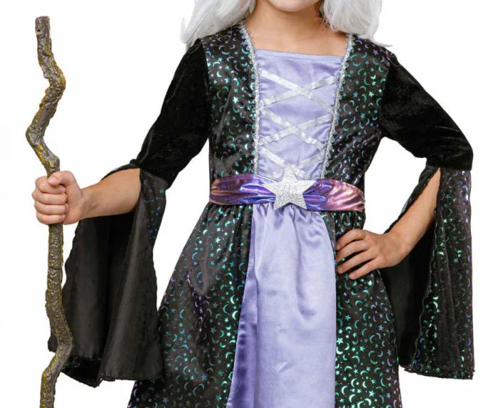 Strój nieziemska czarownica dla dzieci 110–140 cm (4–10 lat) – sukienka i kapelusz - Costumes