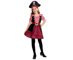 Strój Piratka dla dzieci – sukienka kapelusz i pasek 120 - 140cm (6-10 lat) - Costumes