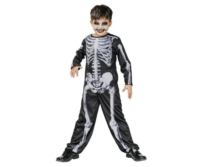 Strój Podwójny Kościotrup dla dzieci – dwustronny kombinezon i kołnierz (120-140 cm) - Costumes