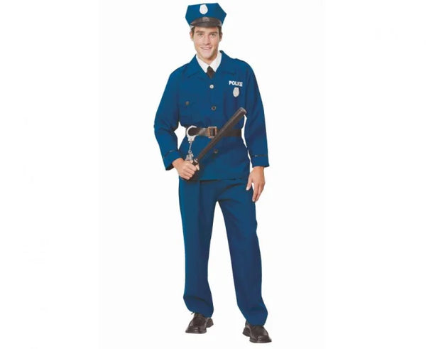 Strój Policjanta dla Dorosłych – Rozmiar 52/M | Koszula Spodnie Pasek i Czapka