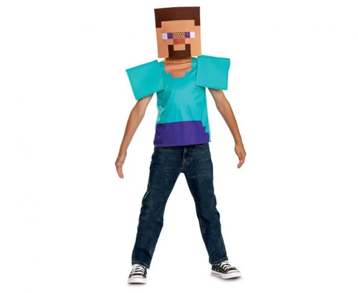 Strój Steve Minecraft dla chłopca – bluzka + maska – licencja - Costumes
