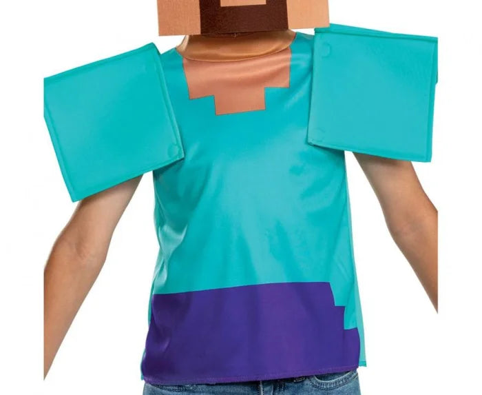 Strój Steve Minecraft dla chłopca – bluzka + maska – licencja - Costumes