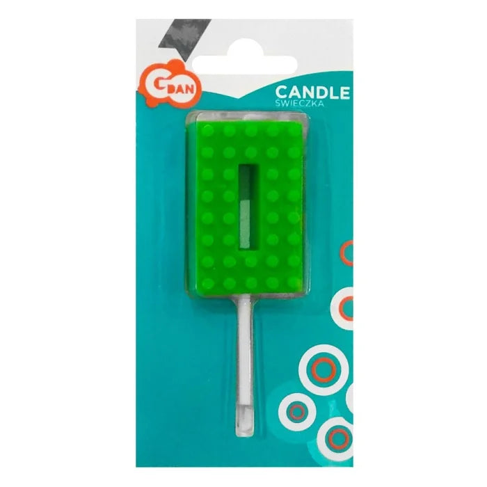 Świeczka Cyfra 0 Klocki, urodzinowa, wys. 5,5 cm