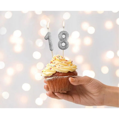 Świeczka Piker Cyfra 1, Brokatowa Czarna - Beauty & Charm