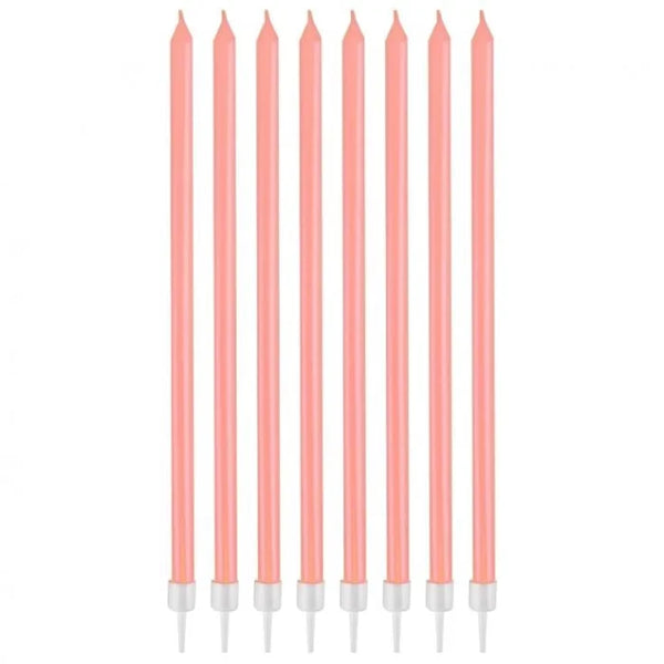 Świeczki Perłowe Jasnoróżowe, 8 szt.