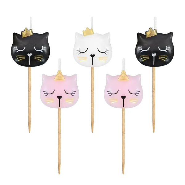 Świeczki pikery drewniane PB&C Kotek, 5 szt.