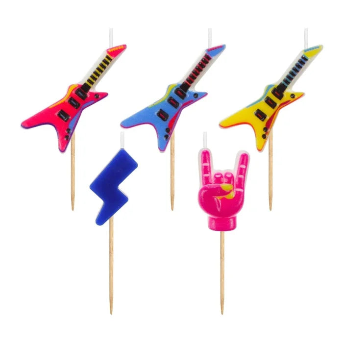 Świeczki Pikery Gitary, 5 szt.