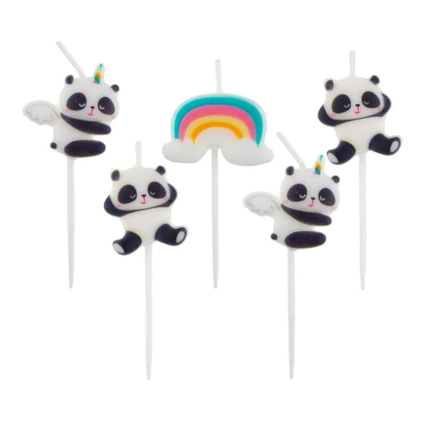 Świeczki pikery Panda, 5 szt.