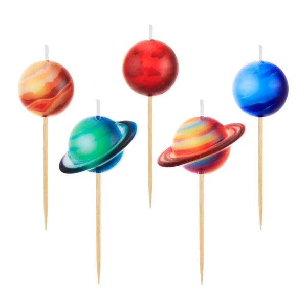 Świeczki pikery Planety, 5 szt.