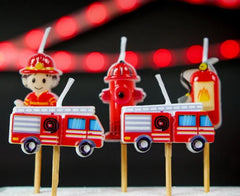 Świeczki Pikery Straż Pożarna 5 szt. - Cake Toppers