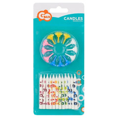 Świeczki urodzinowe białe z nadrukiem, 12/12, 6,3 cm