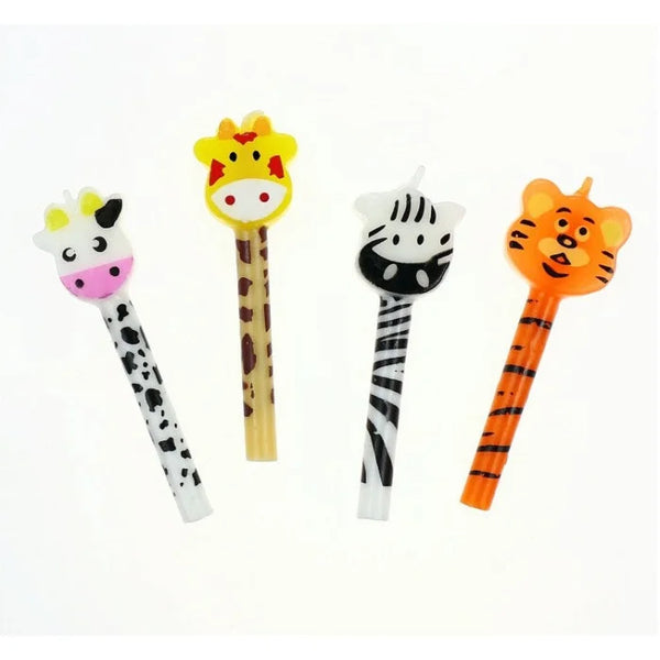 Świeczki z Główkami ZOO, 4 szt., 7 cm