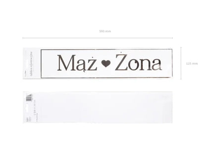 Tablica rejestracyjna „Mąż & Żona” złota – 59 × 11,5 cm - Wedding Party Supplies