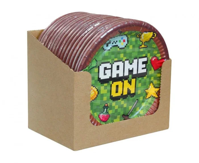 Talerze Papierowe ’Game On’ – Idealne do Gamingowej Uczty! 18 cm 6 szt. - Disposable Plates