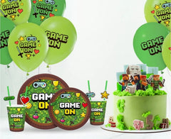 Talerze Papierowe ’Game On’ – Idealne do Gamingowej Uczty! 18 cm 6 szt. - Disposable Plates