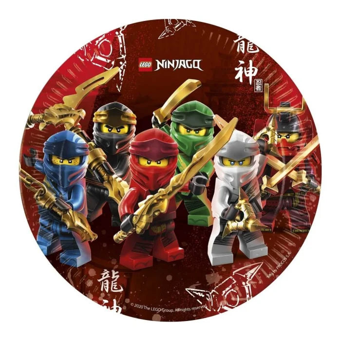 Talerze papierowe LEGO Ninjago – 8 sztuk, 23 cm