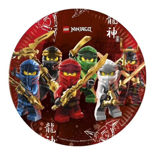 Talerze papierowe LEGO Ninjago – 8 sztuk, 23 cm