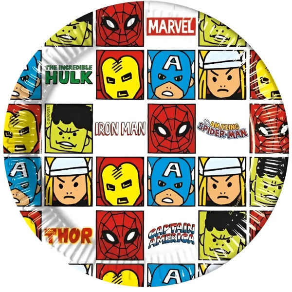 Talerzyki Papierowe "Avengers" - Niezbędny Element Superbohaterskiej Imprezy! 19.5cm 8 szt.