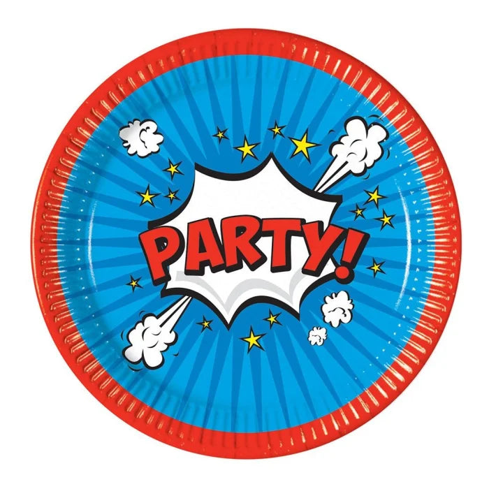 Talerzyki papierowe Boom Party, 23cm, 8 szt. plastic-free