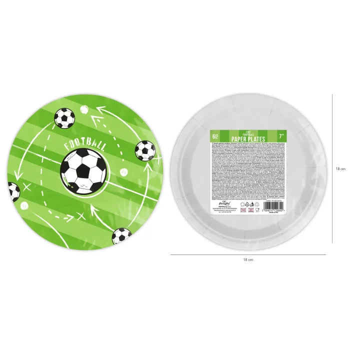 Talerzyki papierowe Football – 18 cm 6 szt. - Disposable Plates