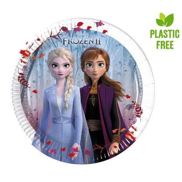 Talerzyki Papierowe "Frozen 2" – Magia Krainy Lodu na Twoim Stole! 20cm, 8 szt. plastic-free