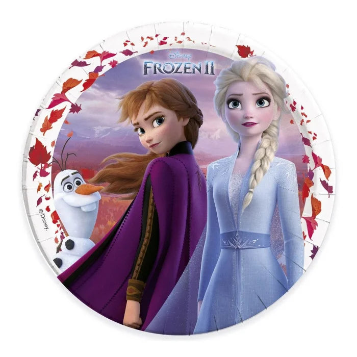 Talerzyki Papierowe "Frozen 2" – Magia Krainy Lodu na Twojej Imprezie!, 23 cm, 8 szt.