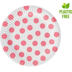 Talerzyki Papierowe Groszki Różowe, 18 cm, 6 szt.