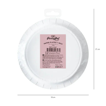 Talerzyki papierowe „He asked & she said yes” – pudrowy róż 18 cm 6 szt. - Disposable Plates