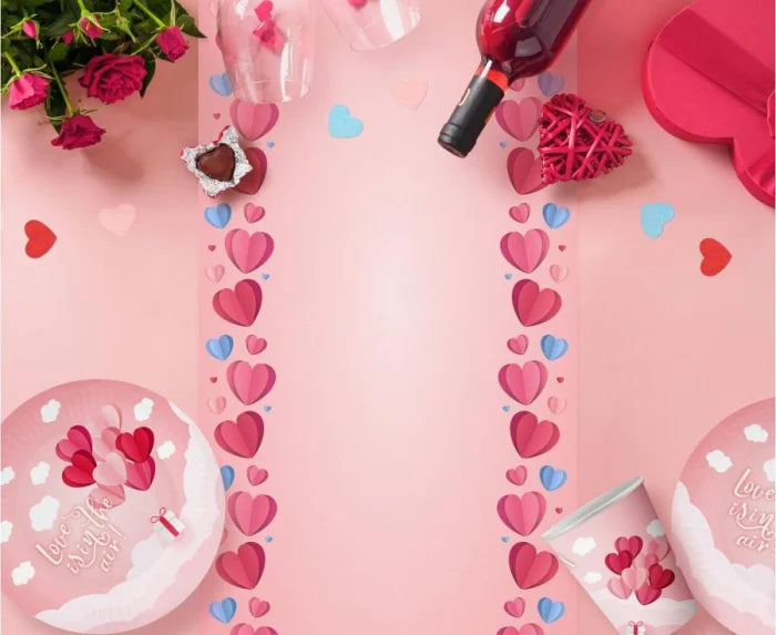 Talerzyki papierowe Love Is In The Air – różowe | 18 cm | 6 szt. - Disposable Plates