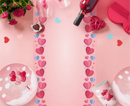 Talerzyki papierowe Love Is In The Air – różowe | 18 cm | 6 szt. - Disposable Plates