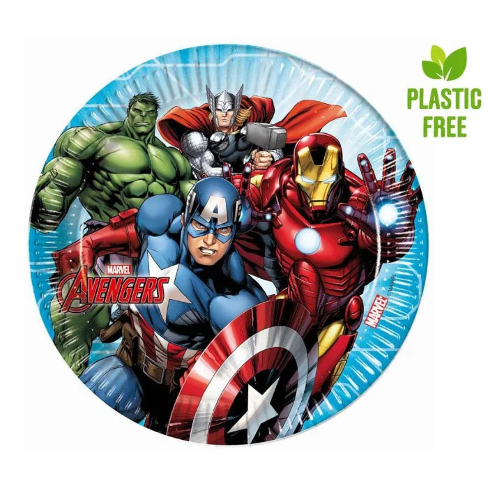 Talerzyki papierowe Mighty Avengers, 23 cm, 8 szt. plastic-free