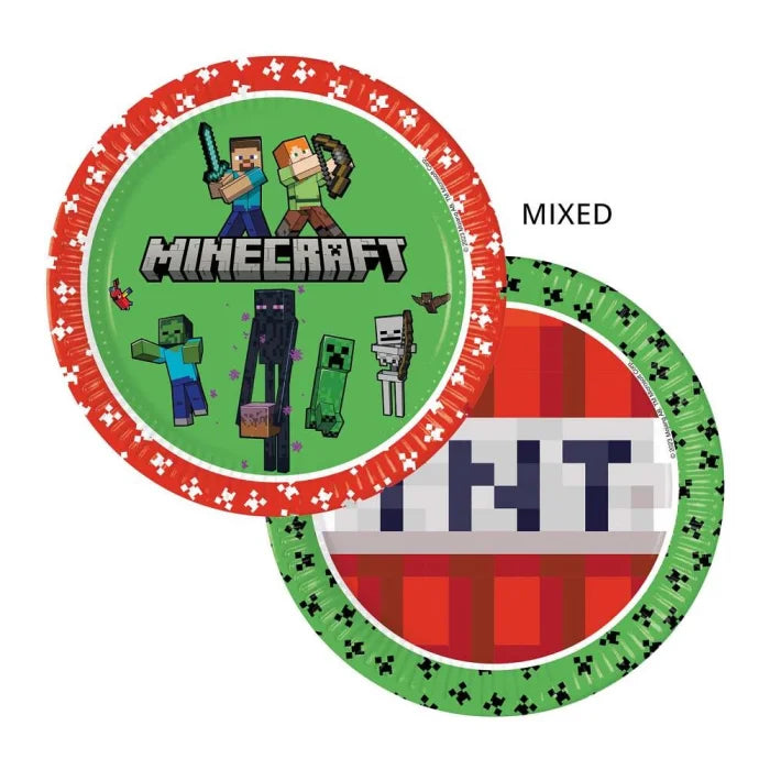 Talerzyki papierowe Minecraft, next generation, 23 cm, 8 szt. plastic-free