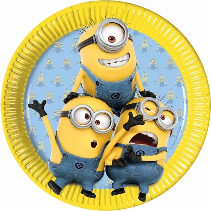 Talerzyki papierowe MINIONKI, 23cm, 8szt.