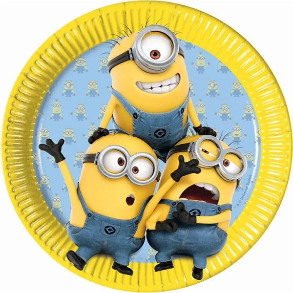 Talerzyki papierowe MINIONKI, 23cm, 8szt.