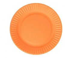 Talerzyki papierowe pomarańczowe 18 cm – okrągłe 6 szt. - Disposable Plates
