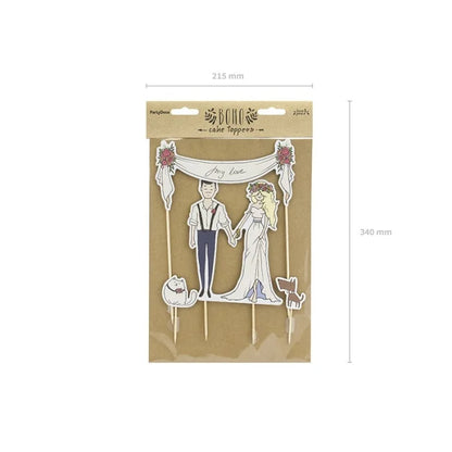 Topper na tort "My Love", 8-23,5 cm, 4 szt. Para Młoda