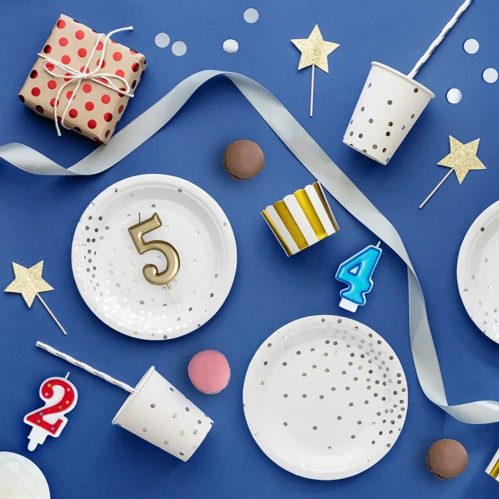 Toppery na tort – złote brokatowe gwiazdki 10 cm 6 szt. - Cake Toppers