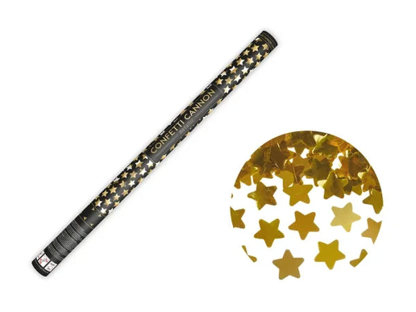 Tuba strzelająca z metalicznymi gwiazdkami – złota 40 cm - Confetti