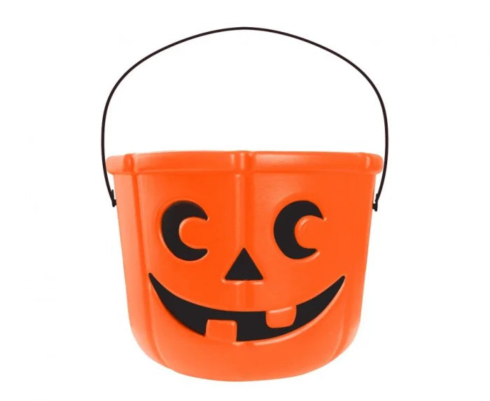 Wiaderko Uśmiechnięta Dynia na Halloween – koszyczek na cukierki 18 × 14 cm - Costume Accessories