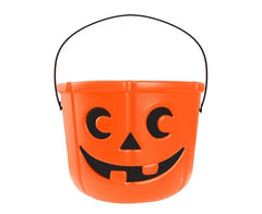 Wiaderko Uśmiechnięta Dynia na Halloween – koszyczek na cukierki 18 × 14 cm - Costume Accessories