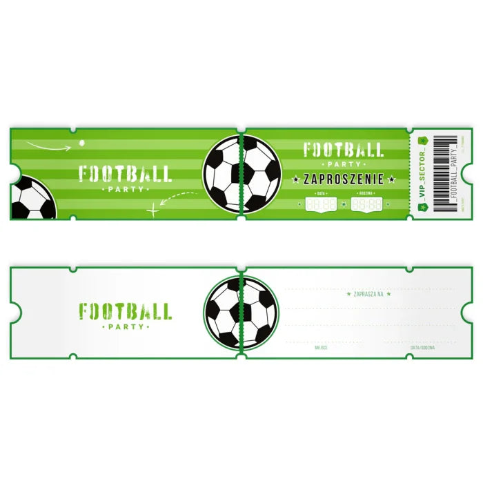 Zaproszenia Football – bilet na mecz 17,5 × 7 cm 6 szt. - Invitations