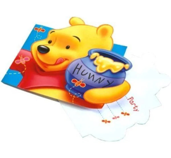 Zaproszenia urodzinowe „Kubuś Puchatek” – 6 szt. 🐻🍯